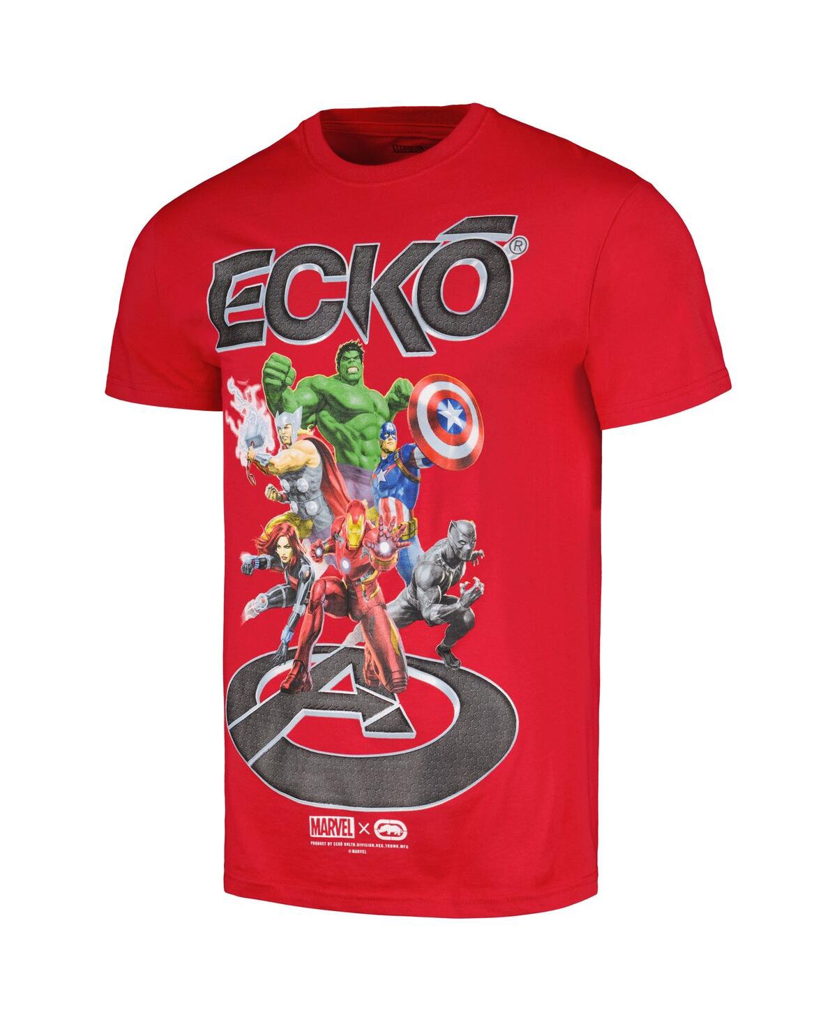 Shop Ecko Unltd Men's And Women's Ecko Unlimited Red The Avengers Full Send T-shirt