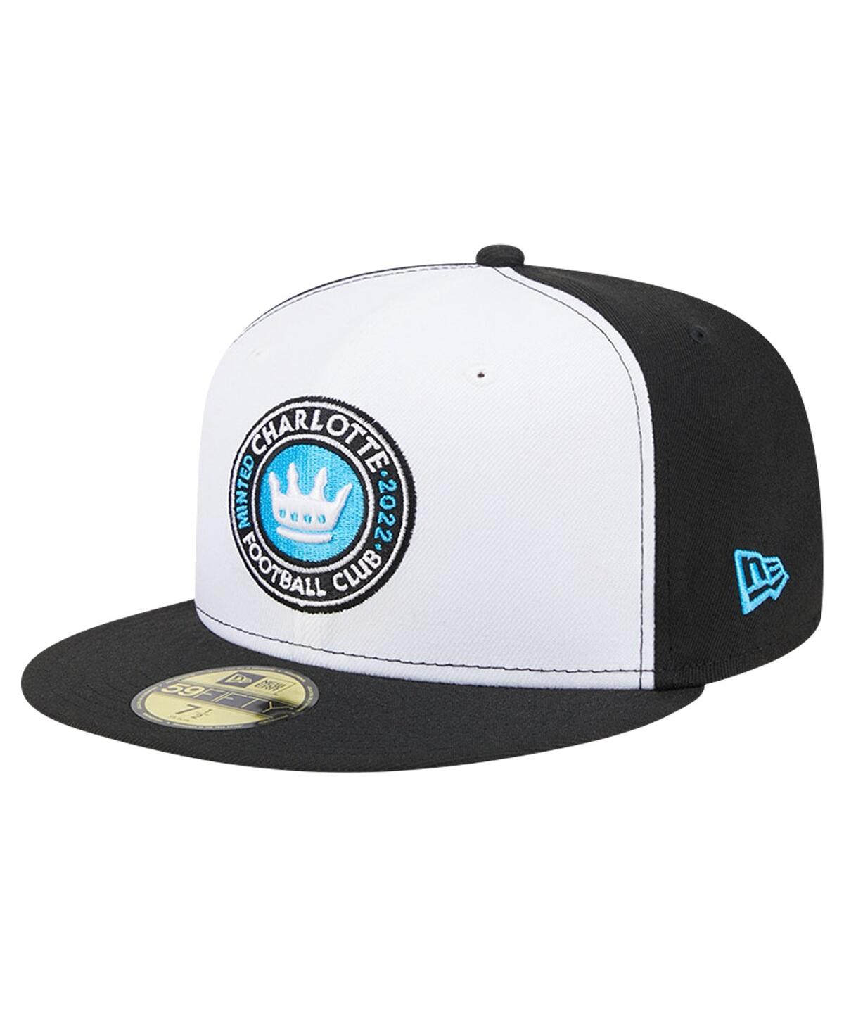 Shop New Era Men's  White, Black Charlotte Fc 2024 Kick Off Collection 59fifty Fitted Hat In White,black