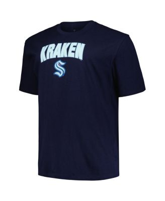 Men's Navy Seattle Kraken Big and Tall Arch Over Logo T-shirt