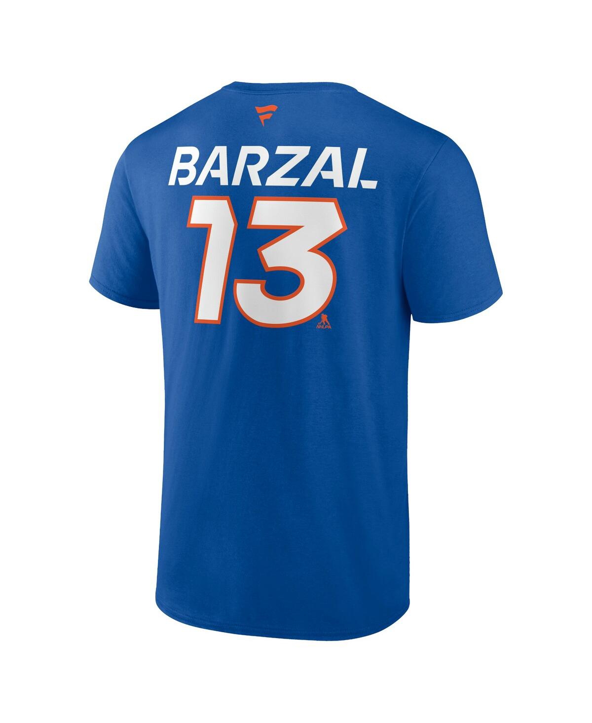 Shop Fanatics Men's  Mathew Barzal Royal New York Islanders Authentic Pro Prime Name And Number T-shirt