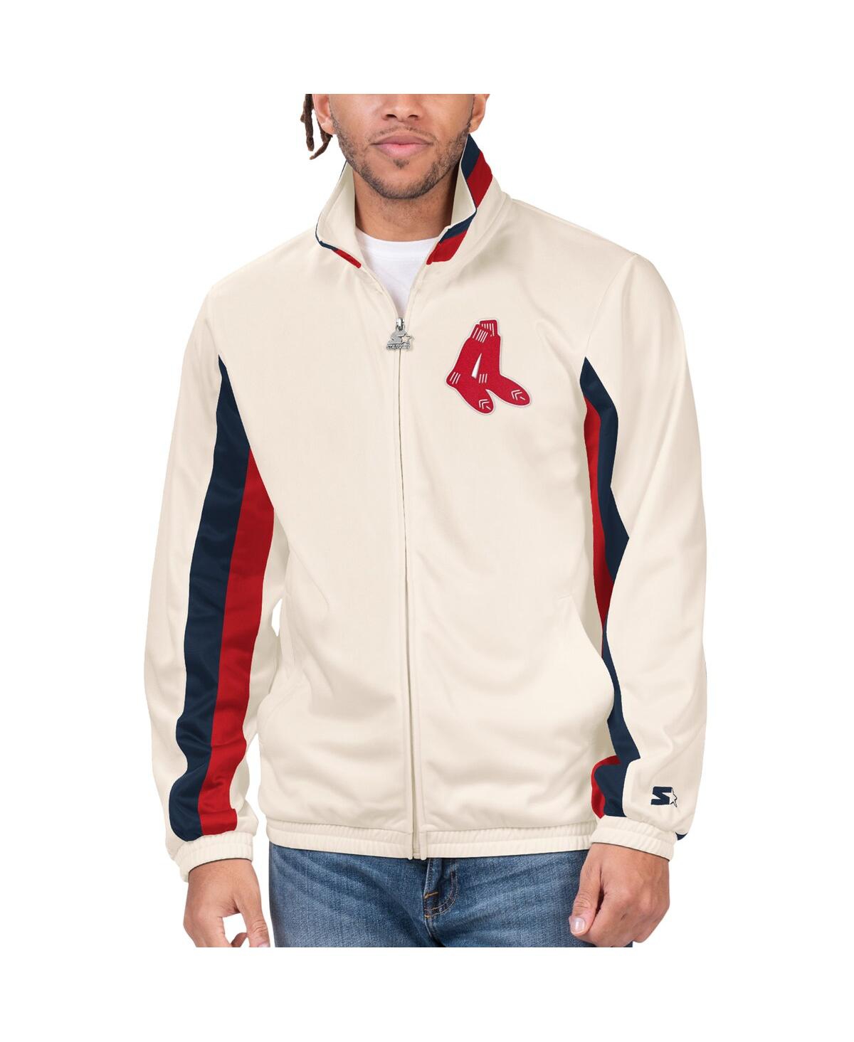 Shop Starter Men's  Cream Boston Red Sox Rebound Cooperstown Collection Full-zip Track Jacket