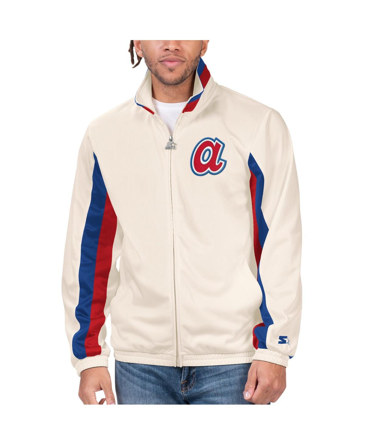 Starter Men's  Cream Atlanta Braves Rebound Cooperstown Collection Full-zip Track Jacket