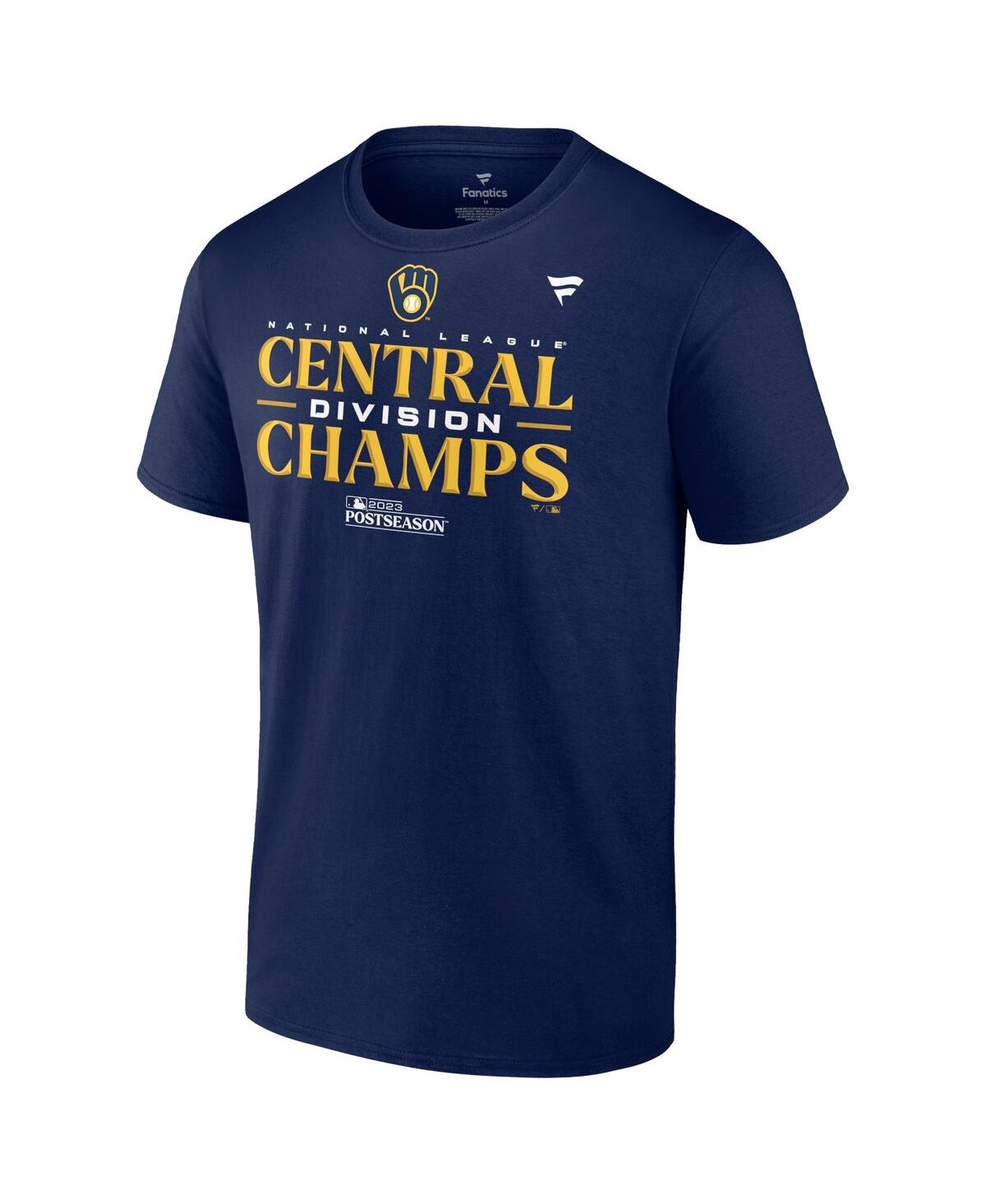 Fanatics Branded  Navy Milwaukee Brewers 2023 Nl Central Division Champions Locker Room T-shirt In Navy