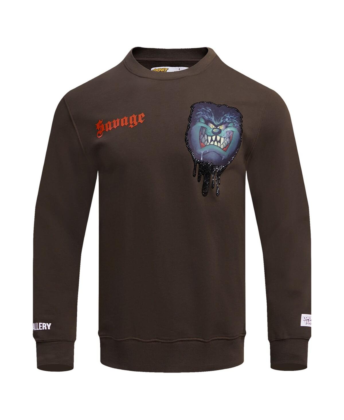 FREEZE MAX MEN'S AND WOMEN'S FREEZE MAX BROWN LOONEY TUNES TAZ SAVAGE HORROR PULLOVER SWEATSHIRT 