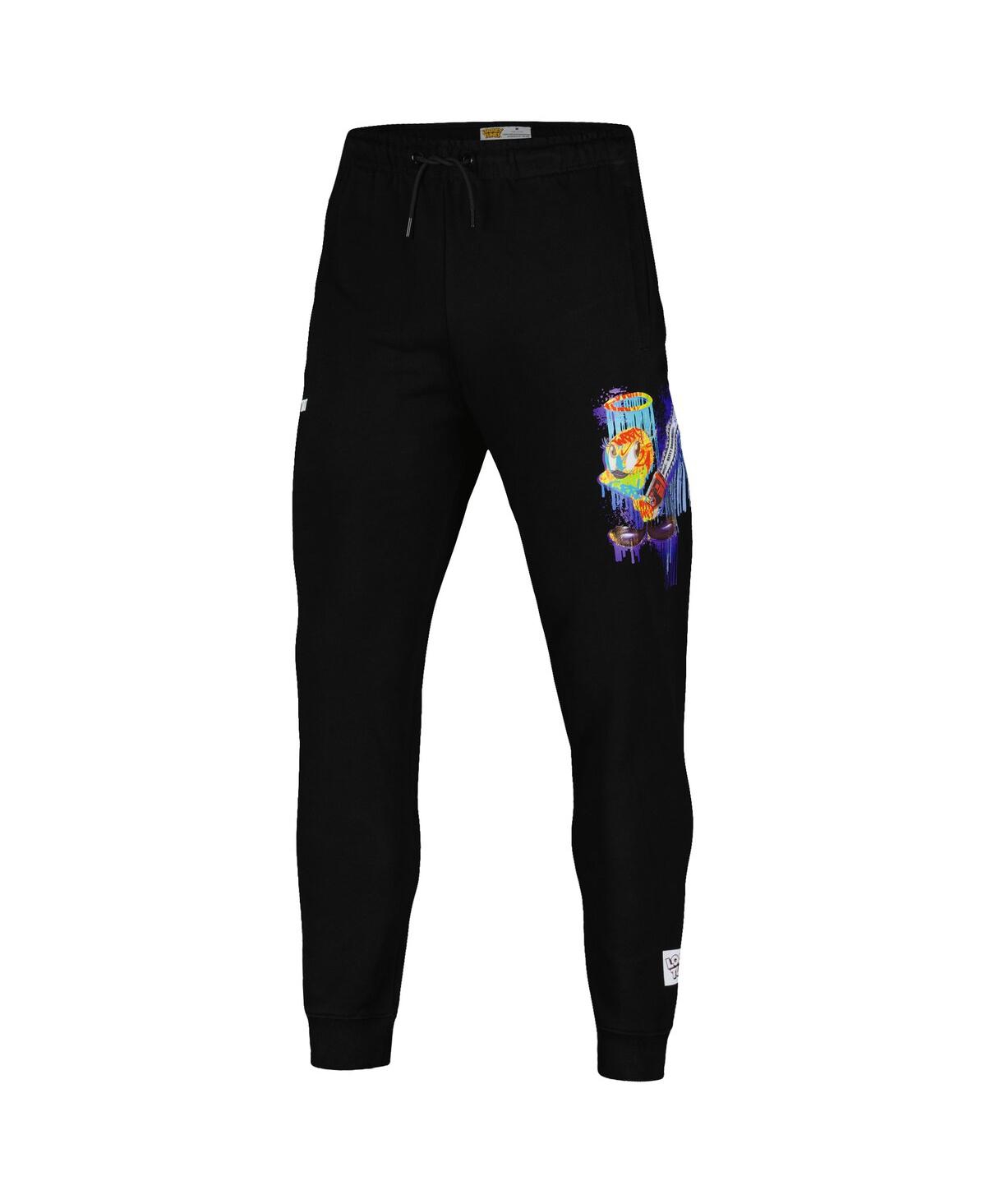 Shop Freeze Max Men's  Black Looney Tunes Tweety Bird Splatter Jogger Pants