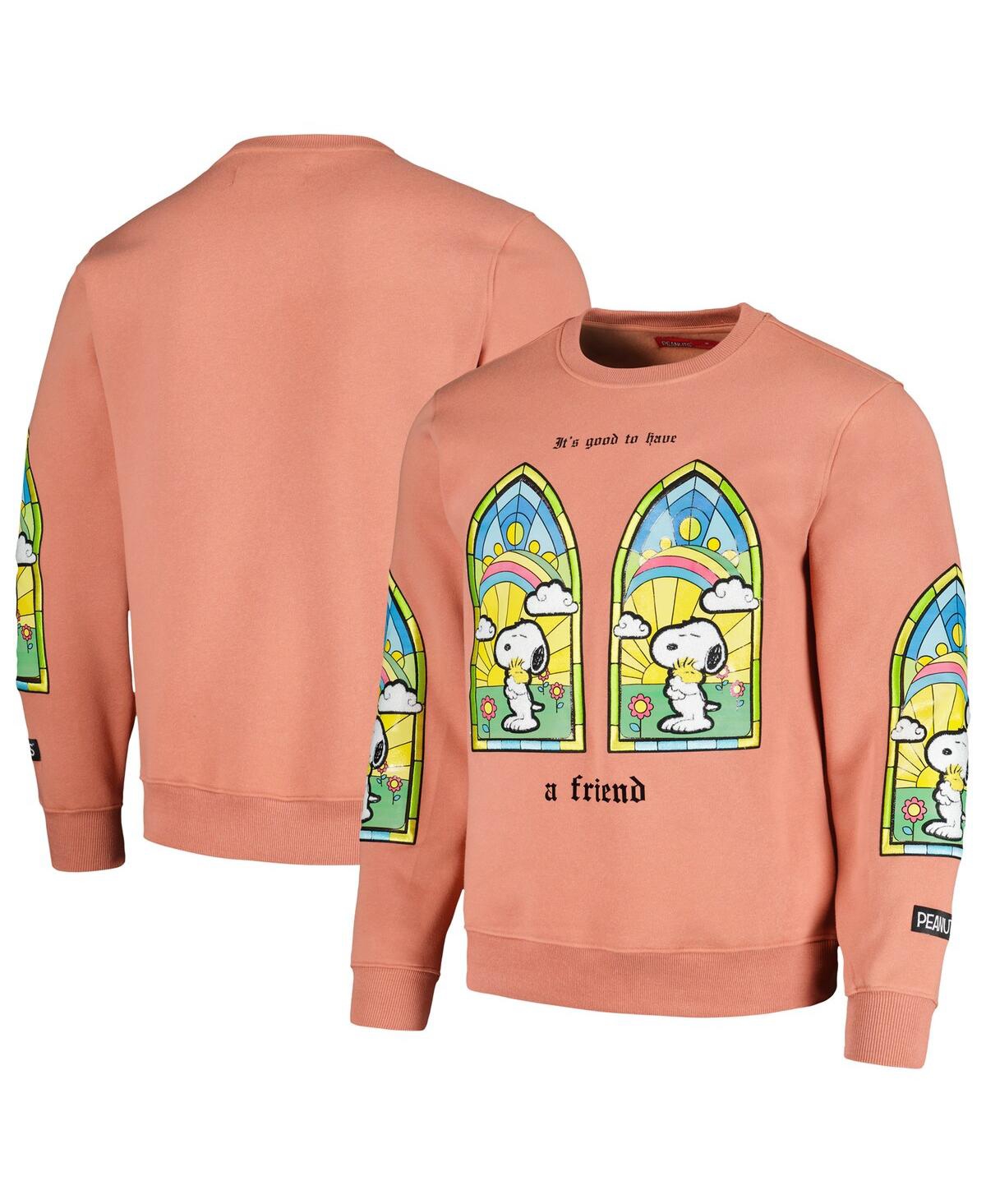 Freeze Max Men's And Women's  Orange Peanuts Snoopy Friend Pullover Sweatshirt