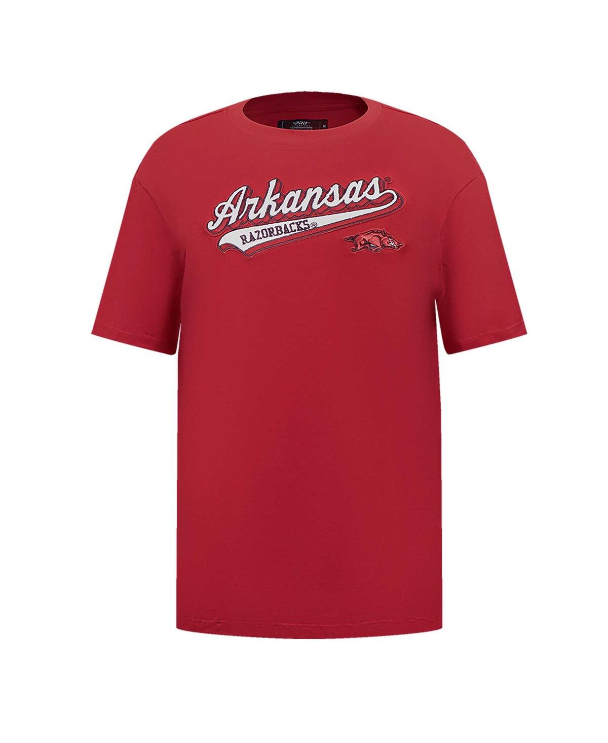 Shop Pro Standard Women's  Cardinal Arkansas Razorbacks Script Tail Oversized Boyfriend T-shirt