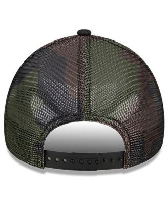 Men's Black Denny Hamlin Camo 9FORTY A-Frame Trucker Adjustable Hat