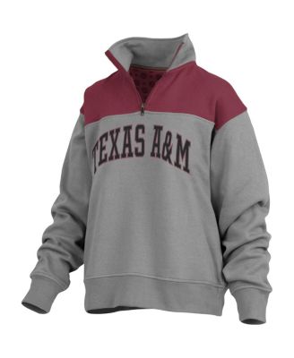 Women's Gray Texas A&M Aggies Avon Fleece Quarter-Zip Jacket