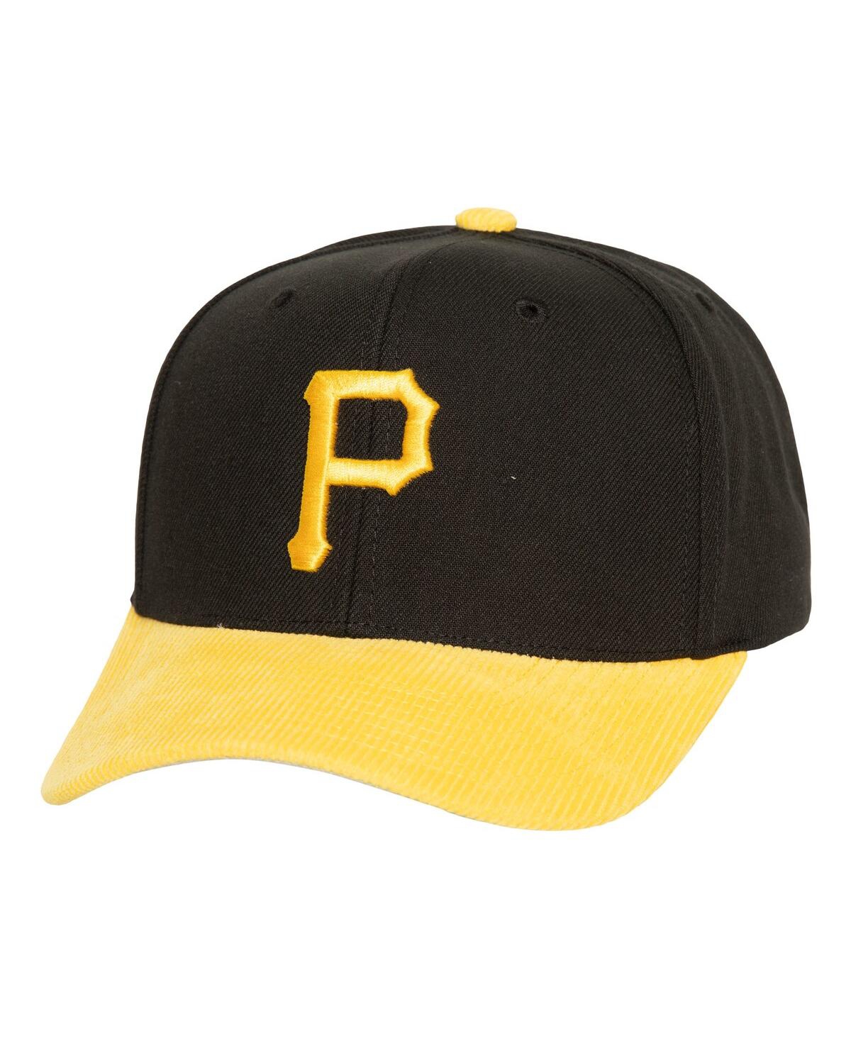 Men's Mitchell & Ness Black Pittsburgh Pirates Corduroy Pro Snapback Hat - Black