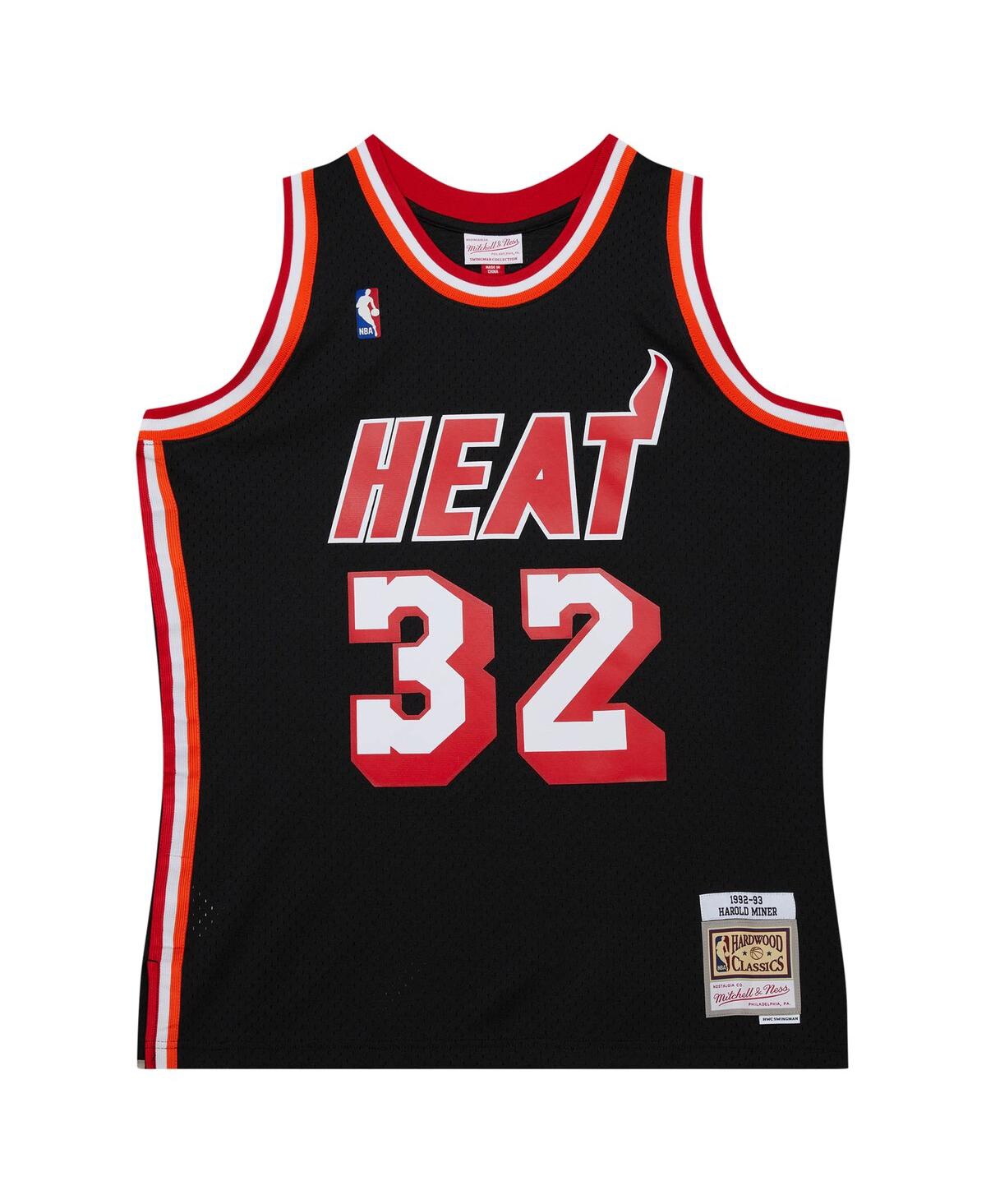 Men's Mitchell & Ness Harold MinerMiami Heat 1992/93 Hardwood Classics Swingman Throwback Jersey - Black