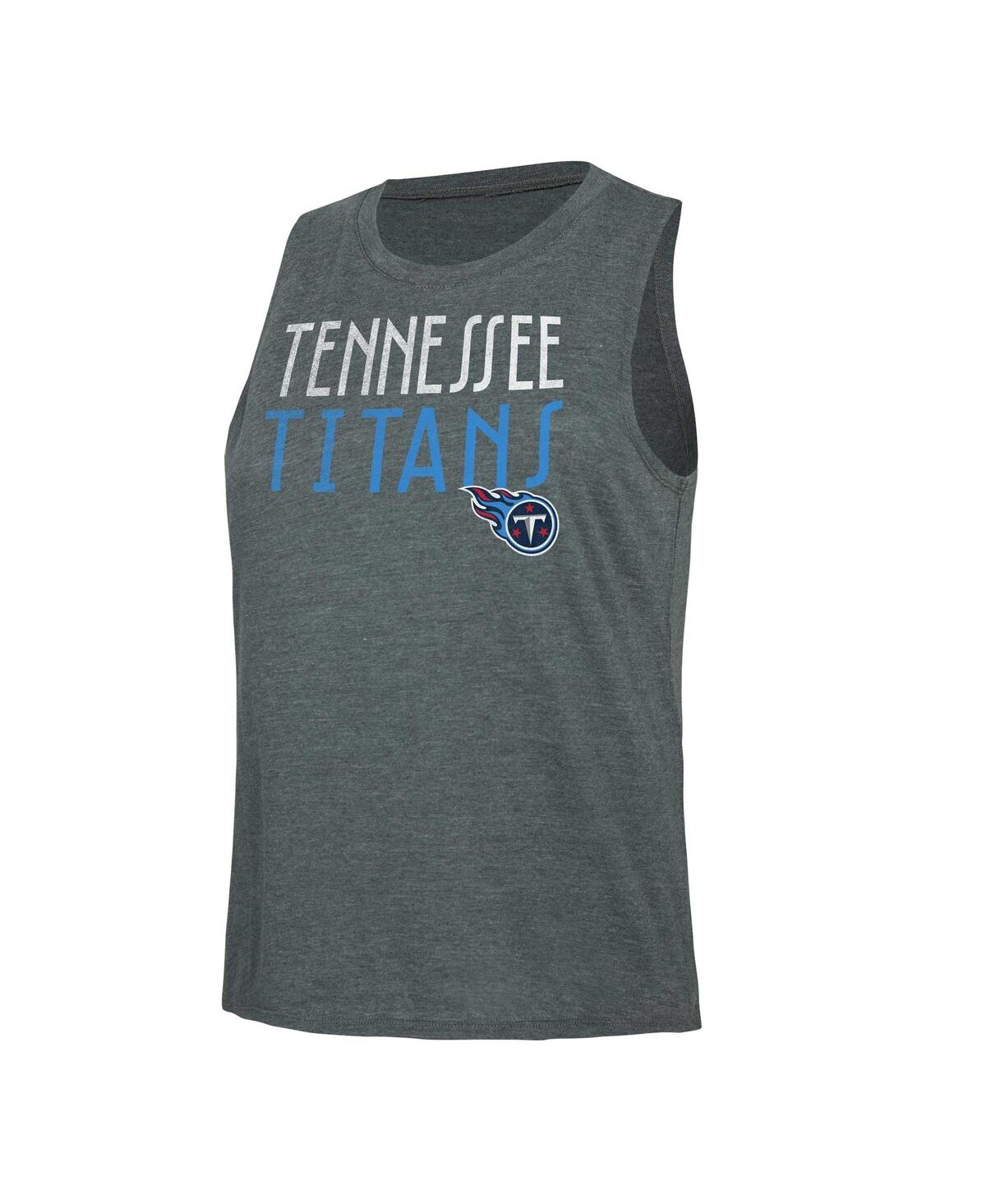 Shop Concepts Sport Women's  Navy, Charcoal Distressed Tennessee Titans Muscle Tank Top And Pants Lounge S In Navy,charcoal