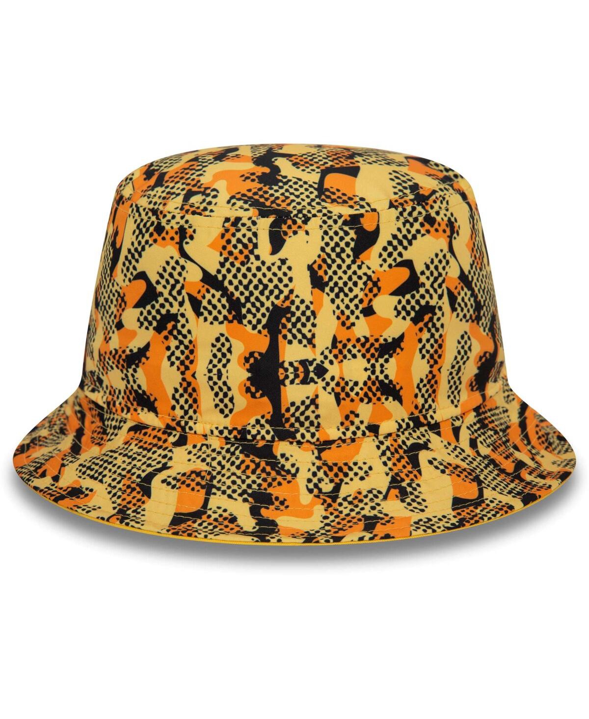 Shop New Era Men's  Gold Mclaren F1 Team Camo Print Bucket Hat