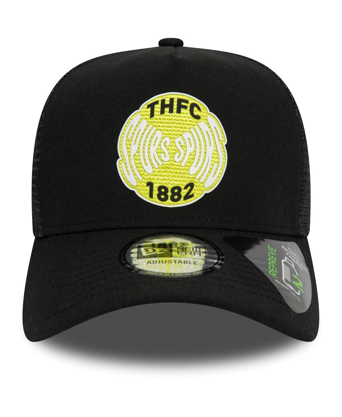 New Era Black Tottenham Hotspur Repreve E-frame Adjustable Trucker Hat In Black