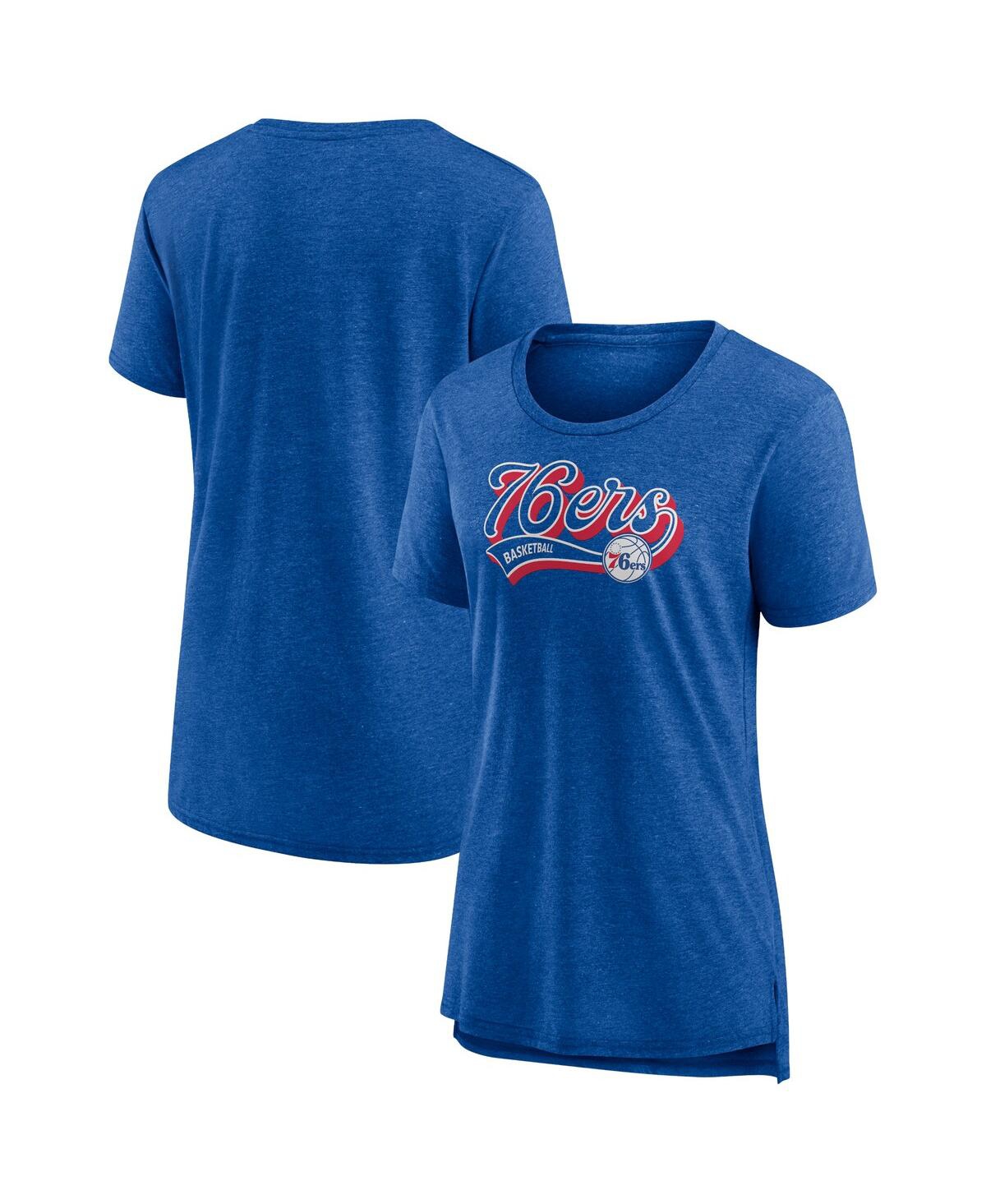 Shop Fanatics Women's  Heather Royal Philadelphia 76ers League Leader Tri-blend T-shirt