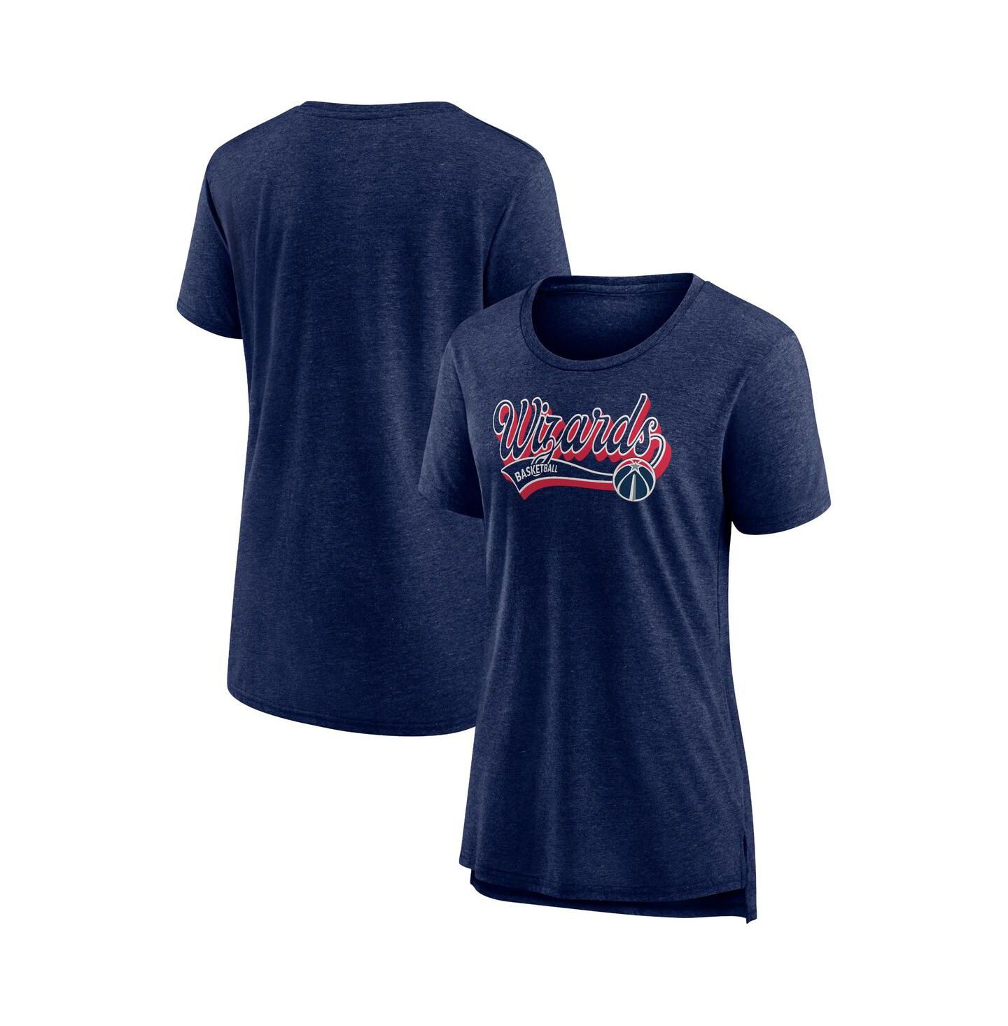 Женская футболка Fanatics Heather Navy Washington Wizards League Leader Tri-Blend — фото 1