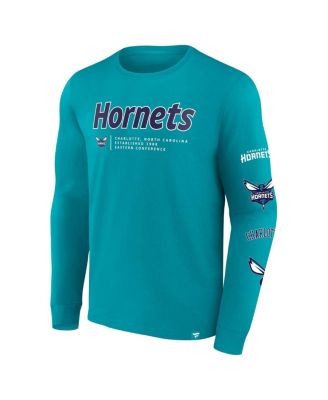 Men's Teal Charlotte Hornets Baseline Long Sleeve T-shirt