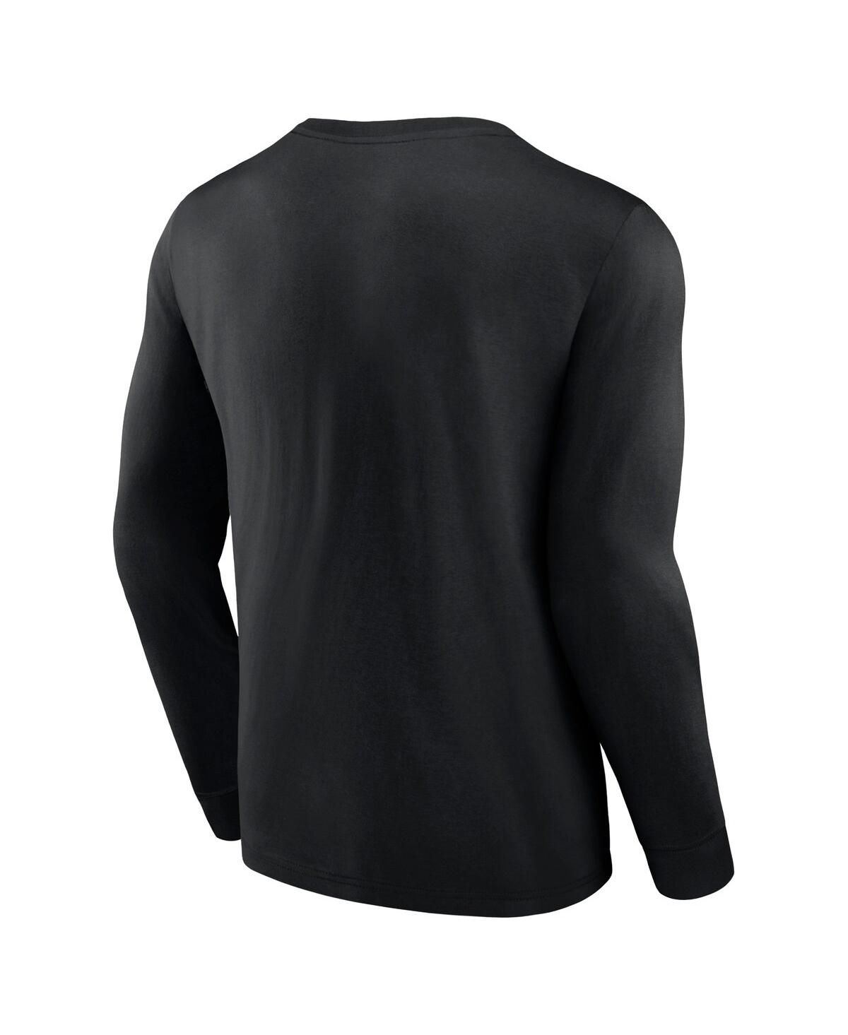 Fanatics Branded Black Vegas Golden Knights Strike The Goal Long Sleeve T-shirt In Black
