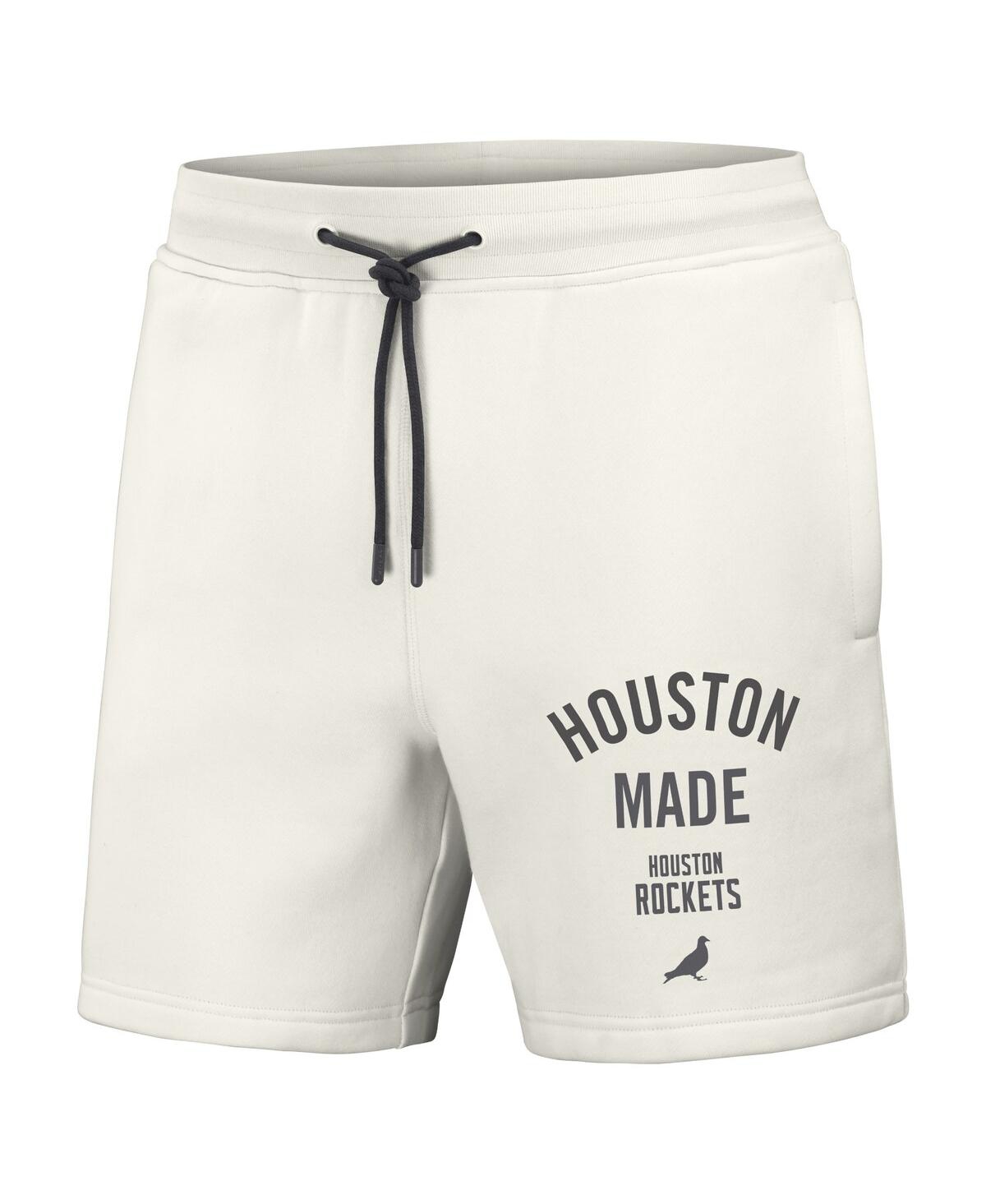 Shop Staple Men's Nba X  Cream Houston Rockets Heavyweight Fleece Shorts