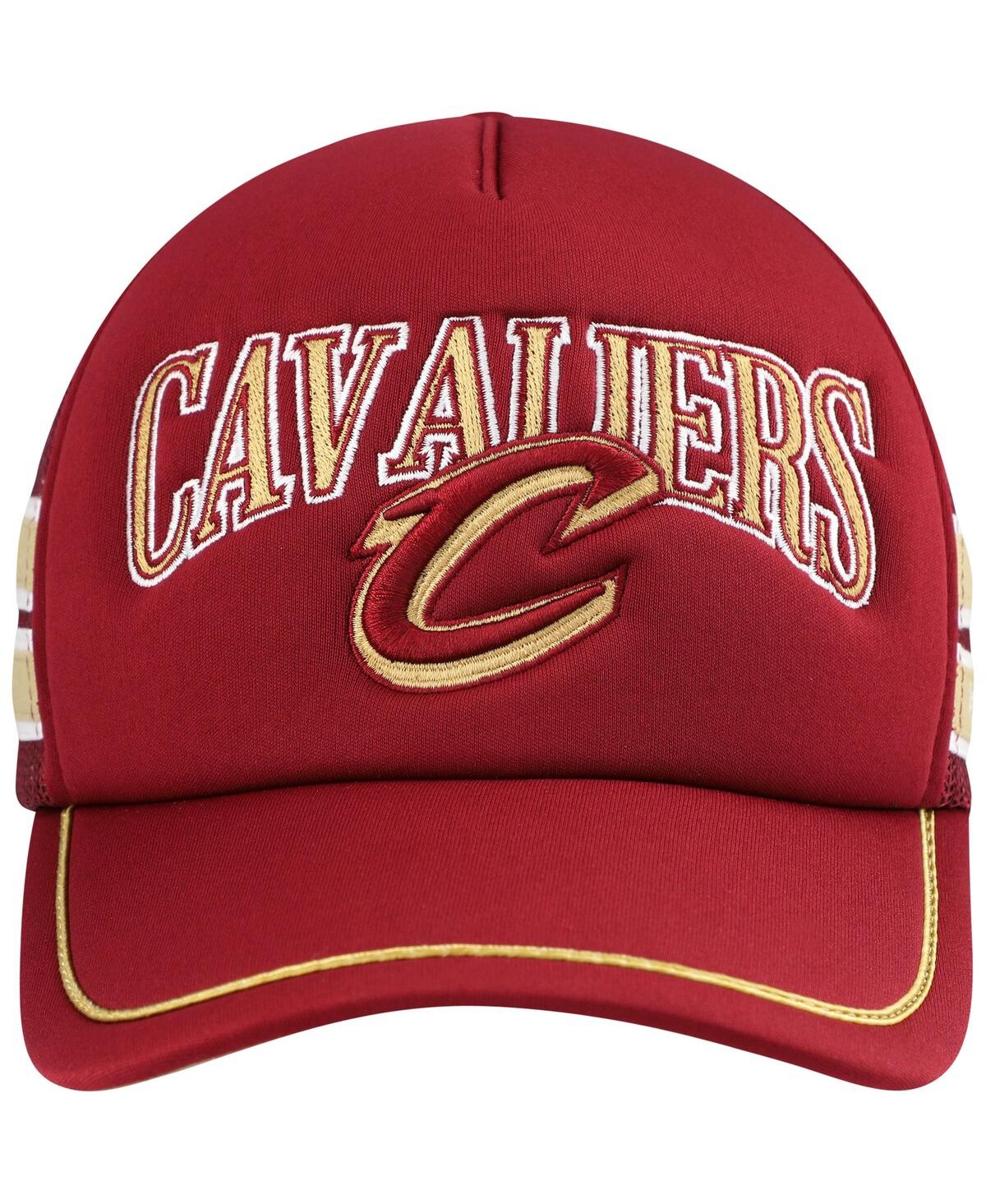 Shop 47 Brand Men's ' Wine Cleveland Cavaliers Sidebrand Stripes Trucker Adjustable Hat