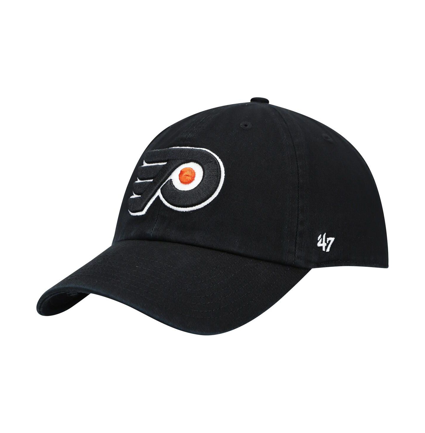 Мужская кепка '47 Brand Black Philadelphia Flyers Team Clean Up Adjustable Hat — фото 1