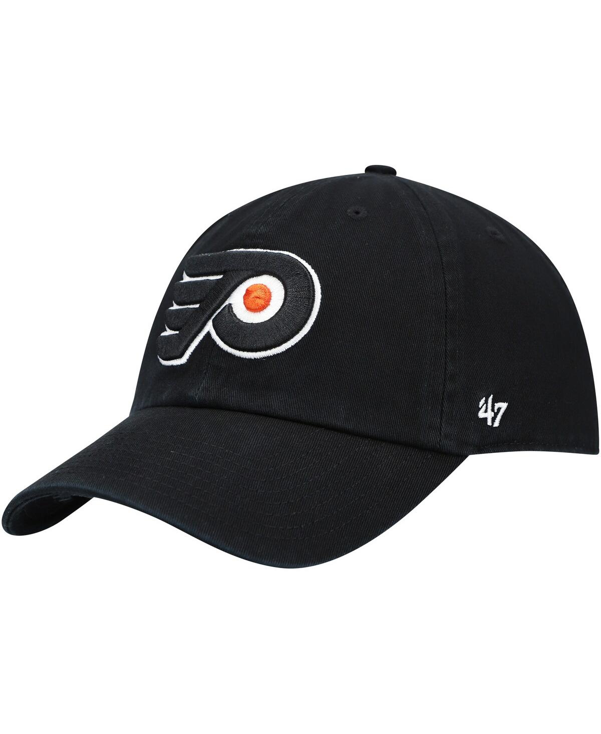 47 Brand Men's ' Black Philadelphia Flyers Team Clean Up Adjustable Hat