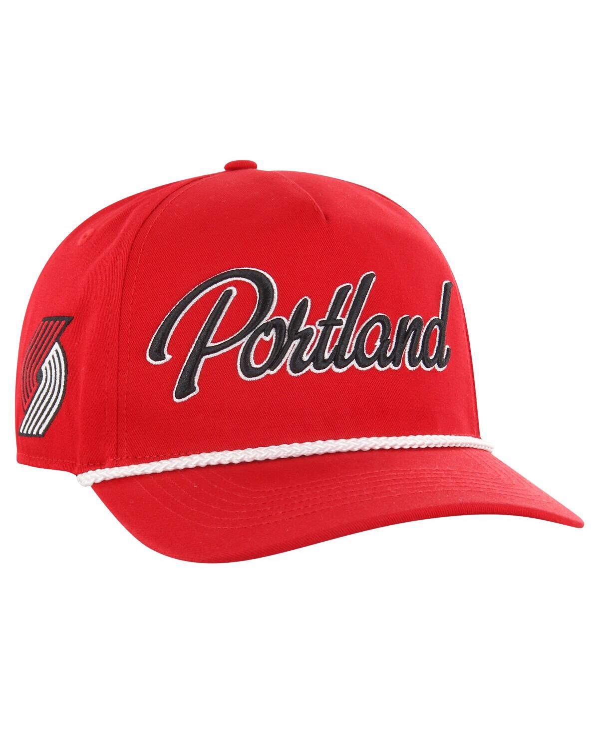 47 Brand Men's ' Red Portland Trail Blazers Overhand Logo Hitch Adjustable Hat