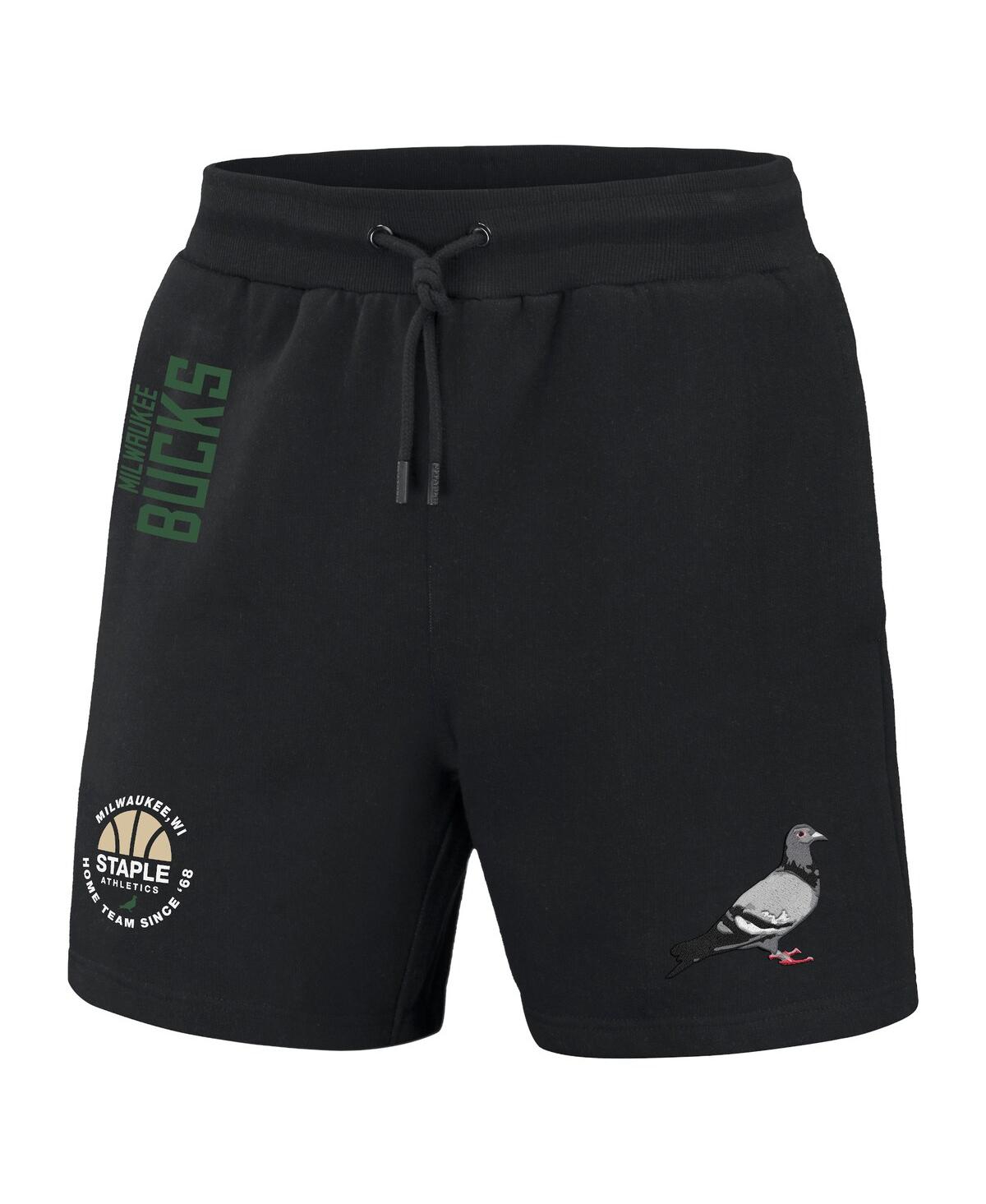 Shop Staple Men's Nba X  Black Milwaukee Bucks Home Team Shorts