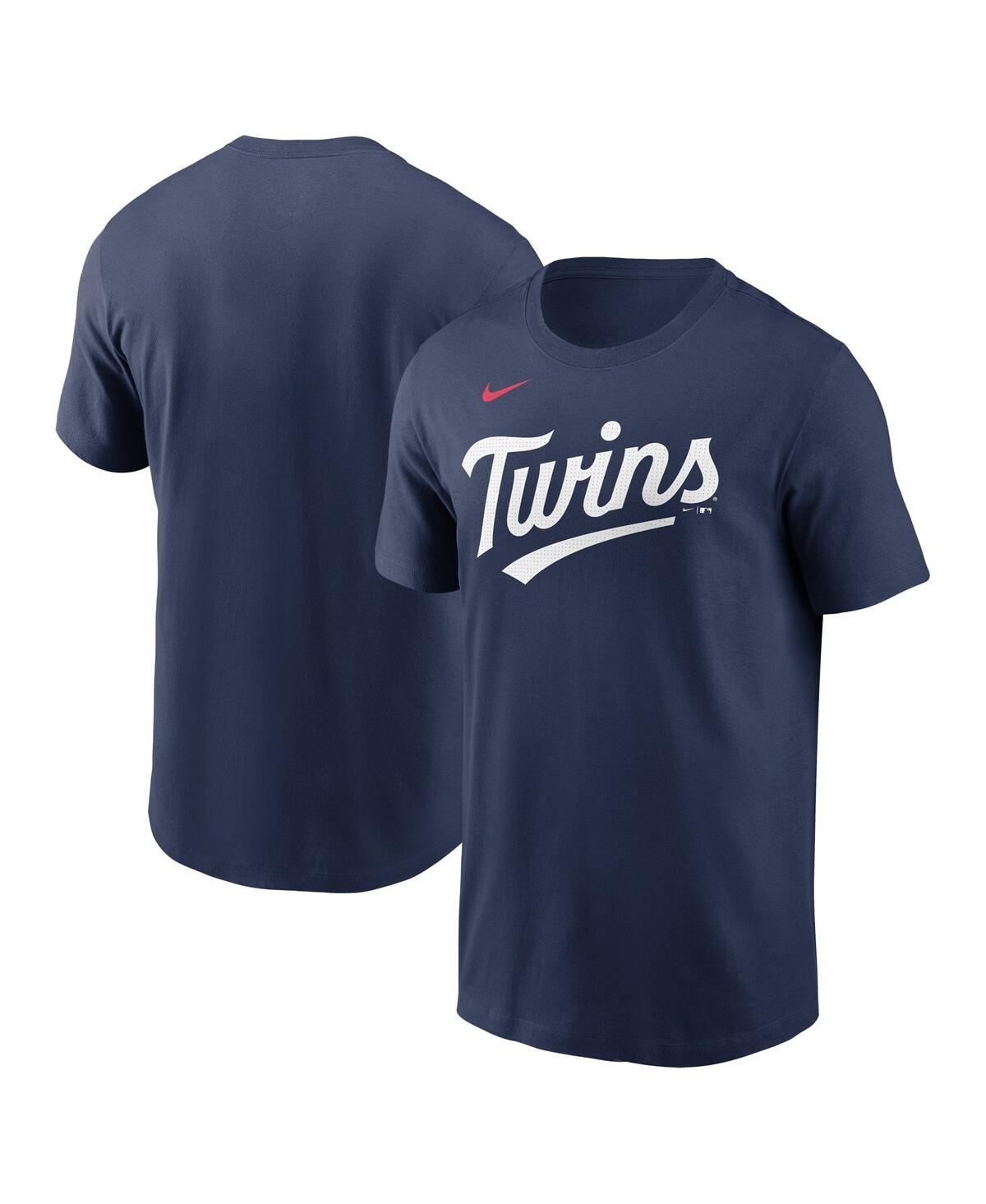 Shop Nike Men's  Navy Minnesota Twins Fuse Wordmark T-shirt