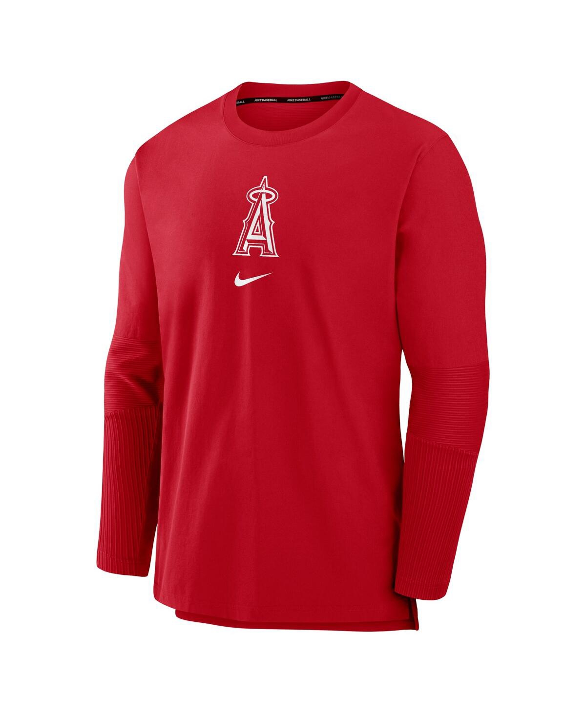 Shop Nike Men's  Red Los Angeles Angels Authentic Collection Player Performance Pullover Sweatshirt
