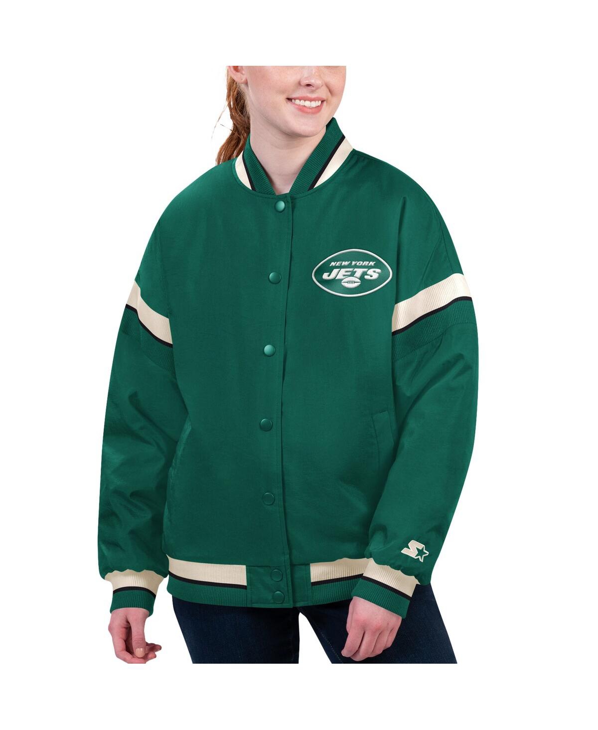 Women's Starter Green New York Jets Tournament Full-Snap Varsity Jacket - Green
