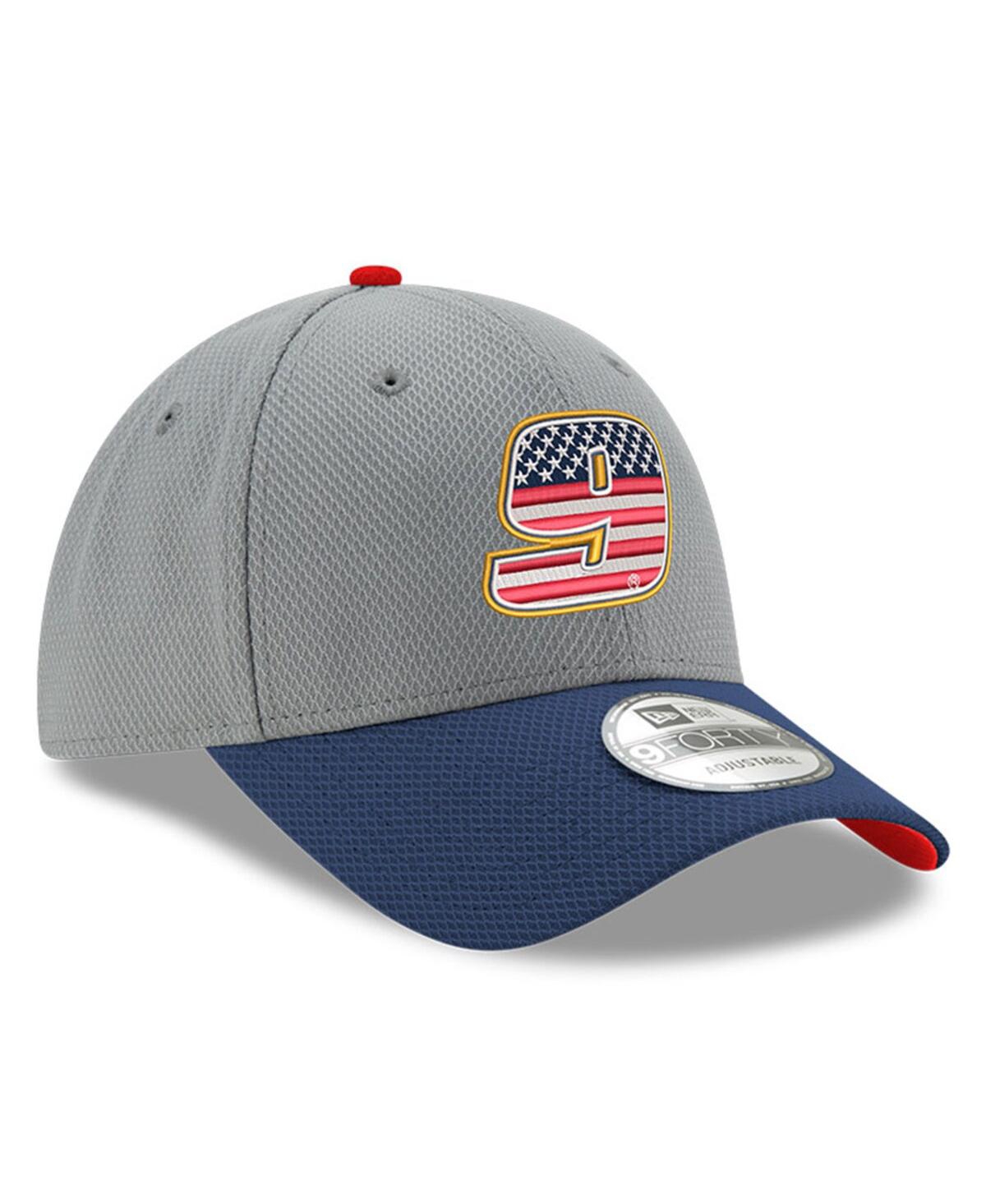 New Era Men's  Gray, Navy Chase Elliott Salute 9forty Adjustable Hat In Gray,navy
