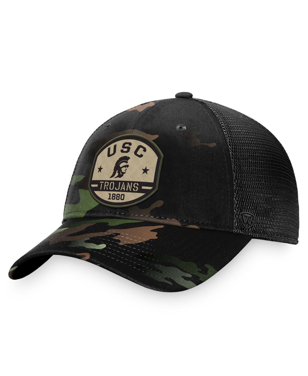 Shop Top Of The World Men's  Black Usc Trojans Oht Delegate Trucker Adjustable Hat