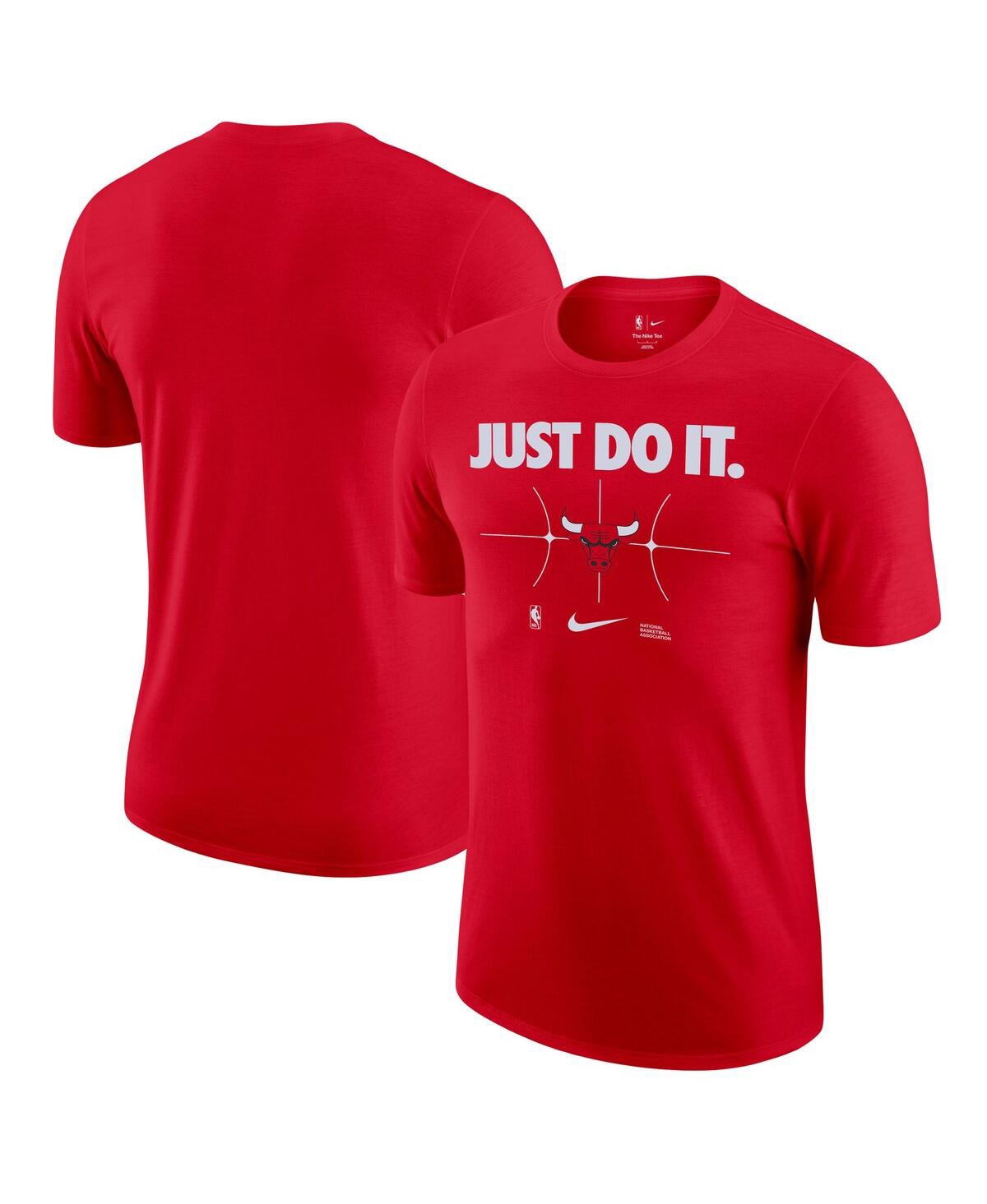 Shop Nike Men's  Red Chicago Bulls Just Do It T-shirt