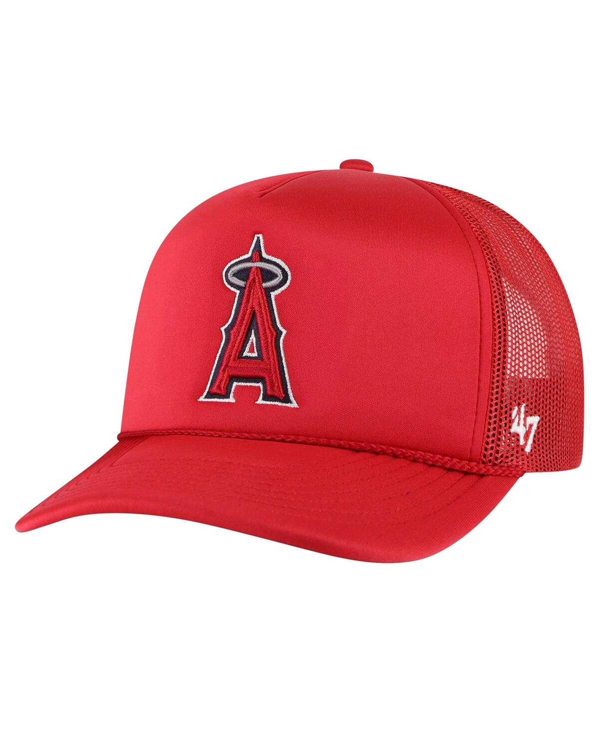 47 Brand Men's ' Red Los Angeles Angels Foamo Trucker Snapback Hat