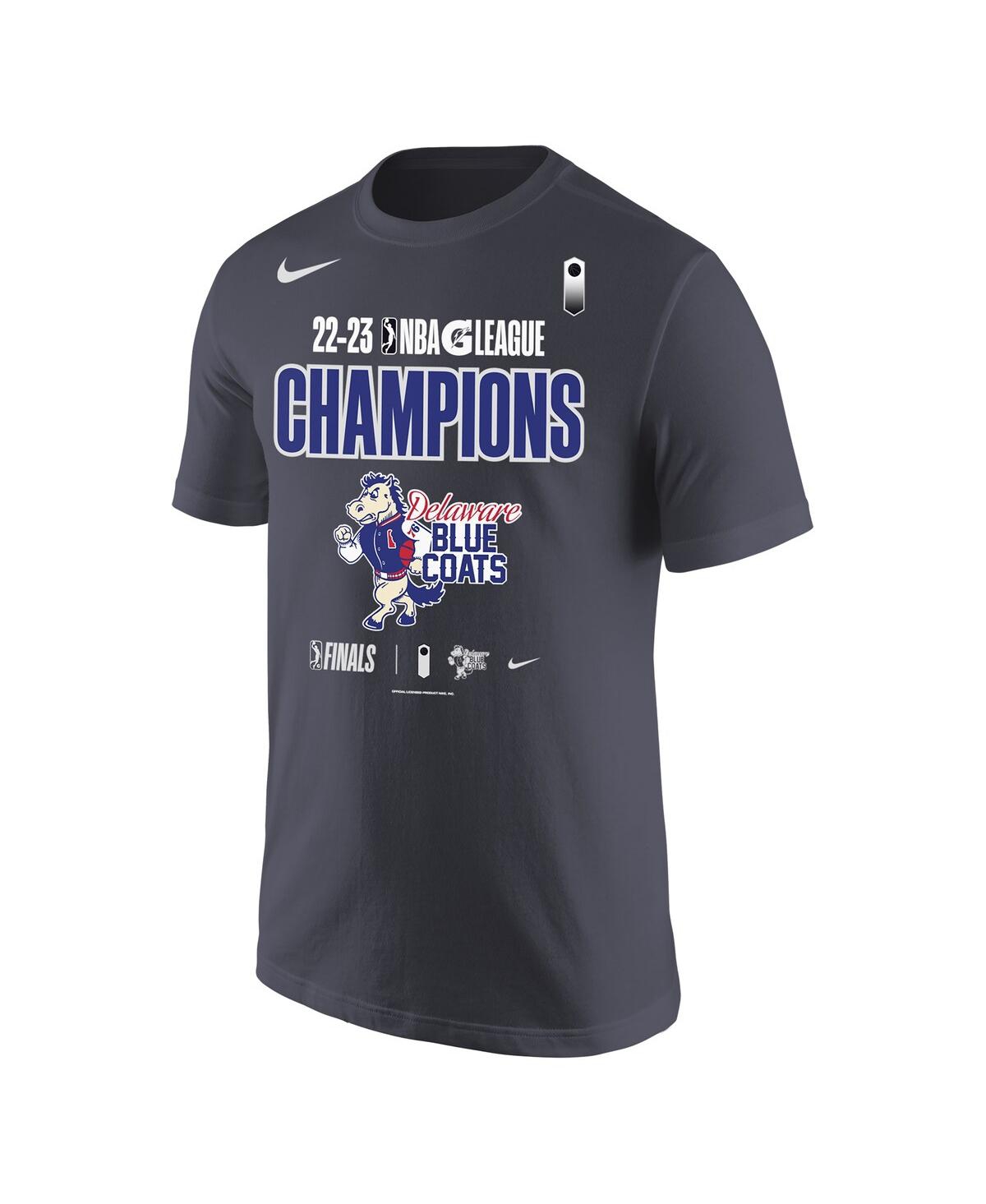 Shop Nike Men's  Anthracite Delaware Blue Coats 2023 Nba G-league Champions T-shirt