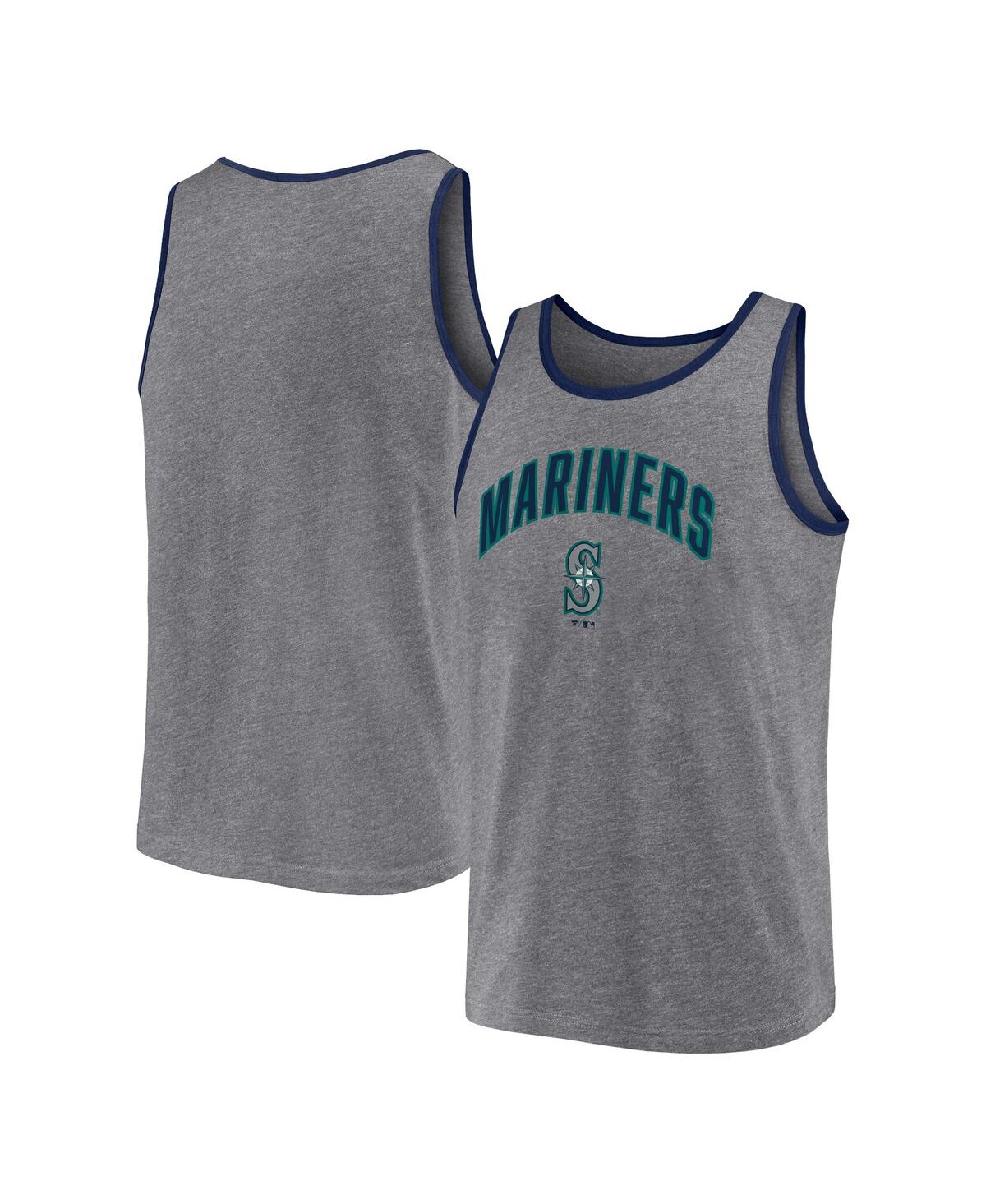 Fanatics Branded  Heather Gray Seattle Mariners Primary Tank Top In Heather Gray