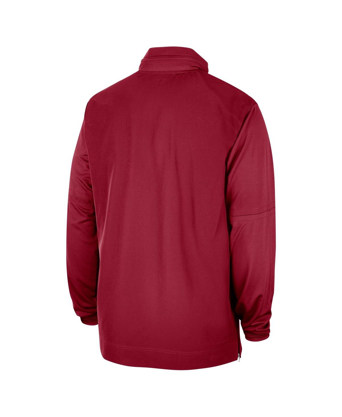 Men's NikeOklahoma Sooners 2023 Coach Half-Zip Hooded Jacket - Crimson