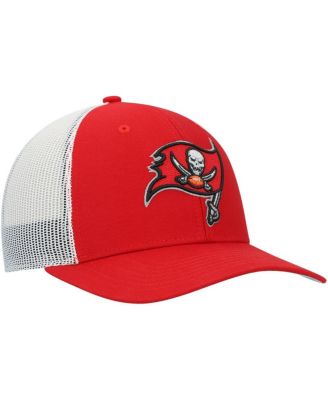 Youth Boys and Girls Red, White Tampa Bay Buccaneers Adjustable Trucker Hat