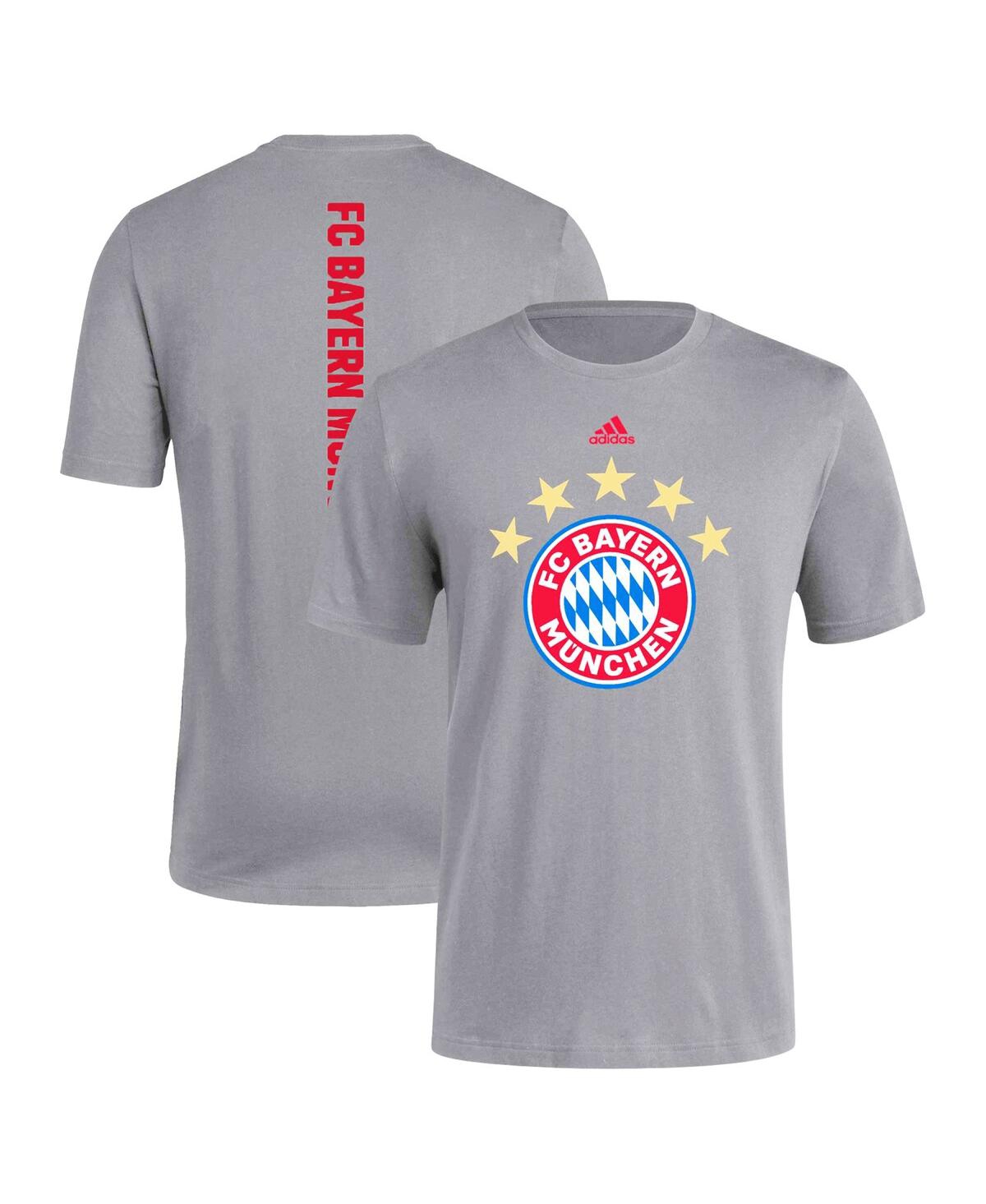 Shop Adidas Originals Men's Adidas Gray Bayern Munich Three-stripe T-shirt