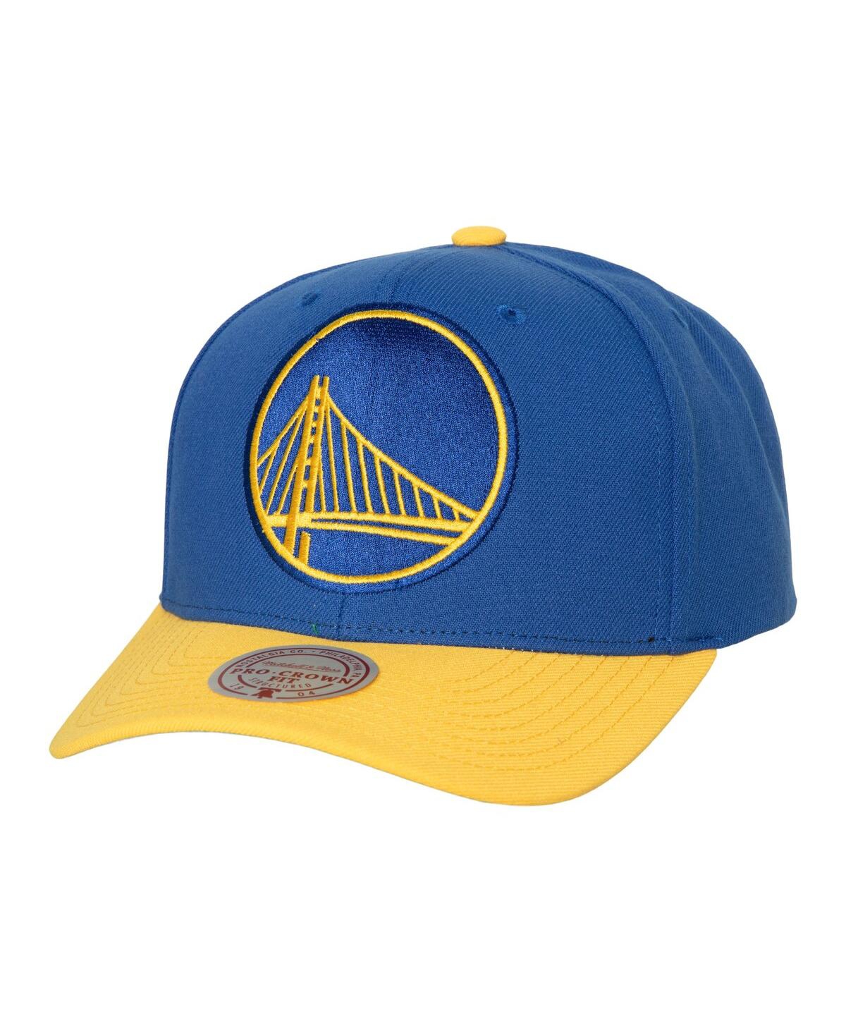 Shop Mitchell & Ness Men's  Royal, Gold Golden State Warriors Soul Xl Logo Pro Crown Snapback Hat In Royal,gold