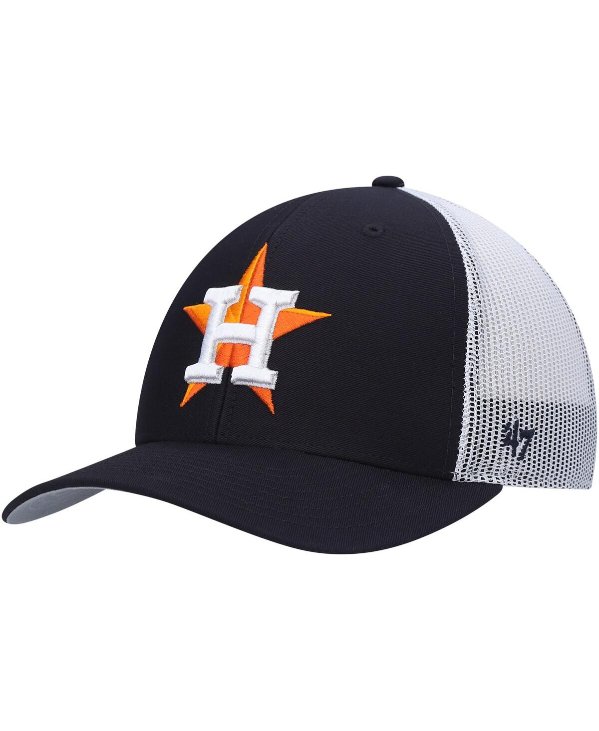 47 Brand Men's ' Navy, White Houston Astros Primary Logo Trucker Snapback Hat In Navy,white