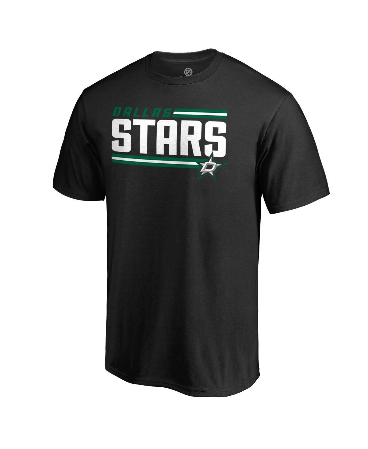 Fanatics Men's  Black Dallas Stars Iconic Collection On Side Stripe T-shirt