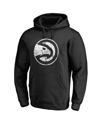 Men's Black Atlanta Hawks Marble Logo Pullover Hoodie