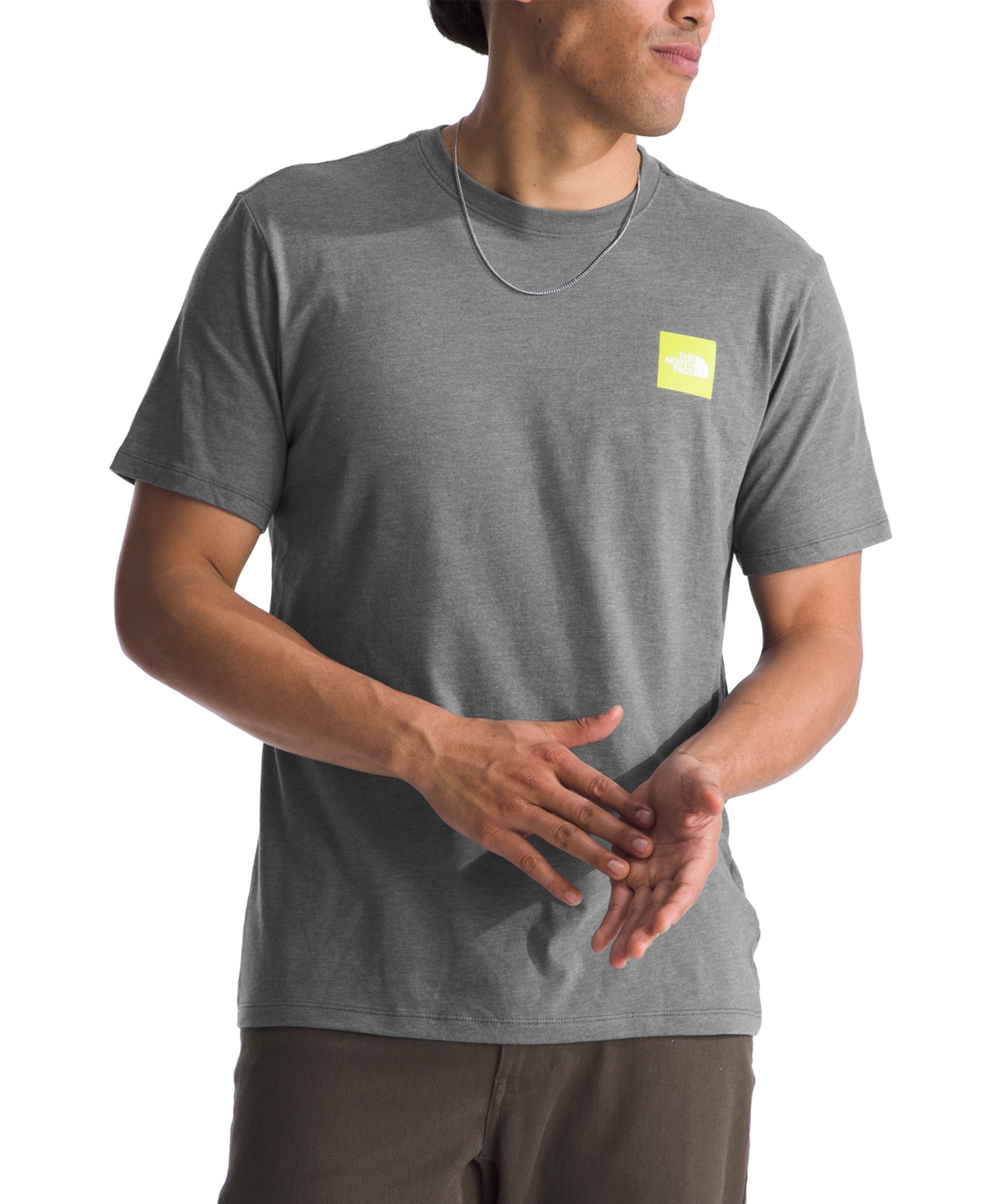 Shop The North Face Men's Short Sleeve Brand Proud T-shirt In Tnf Medium Grey Heather,photo-real Graph