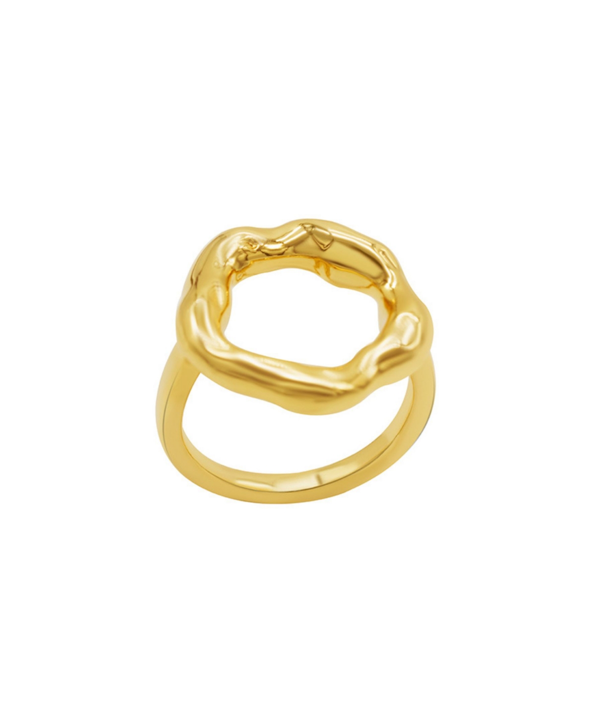 Shop Adornia Tarnish Resistant 14k Gold-plated Open Circle Hammered Ring