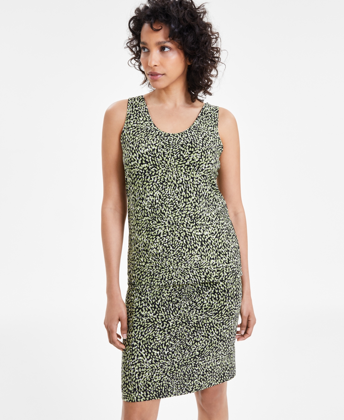 Women's Printed Reversible Scoop-Neck Tank Top - Leafy Green