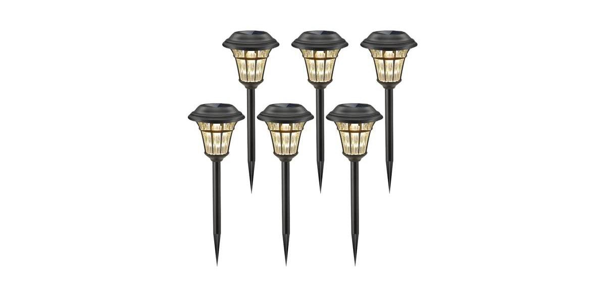 6-Pack Waterproof Solar Path Lights for Outdoor Spaces - Warm white