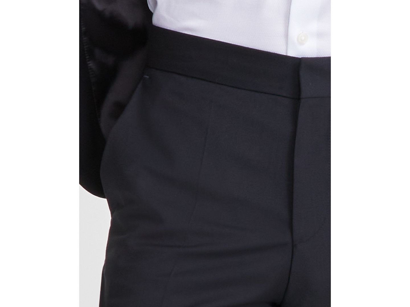 Мужские брюки Hugo Boss Modern-Fit Wool Blend Super Flex Stretch Tuxedo Pant, цвет: Чёрный — фото 6