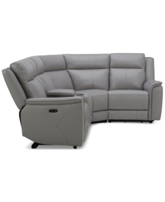 Addyson 117" 5-Pc. Leather Sectional with 3 Zero Gravity Recliners with Power Headrests, Created for Macy's
